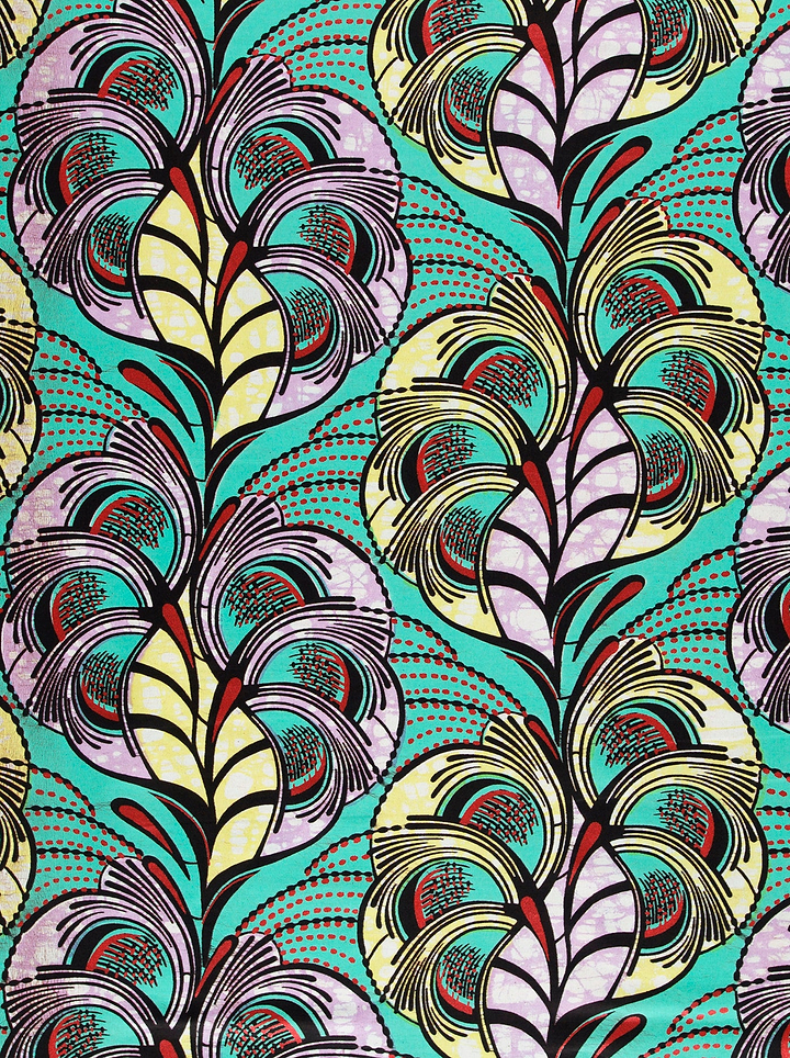 Vibrant turquoise fabric bold stylized super-wax vls3520.004