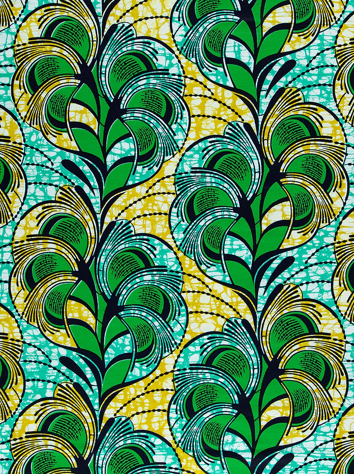 Vibrant green yellow peacock feather super-wax vls3520.013