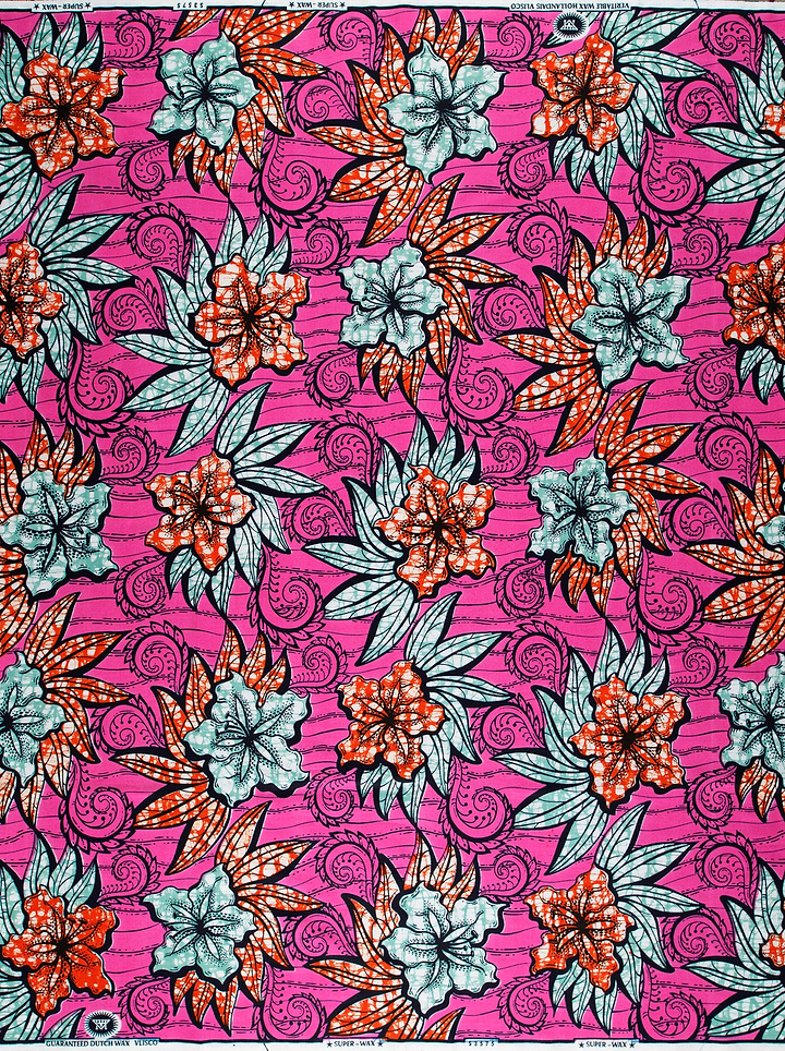 Vibrant pink fabric bold pattern super-wax vls3575.017