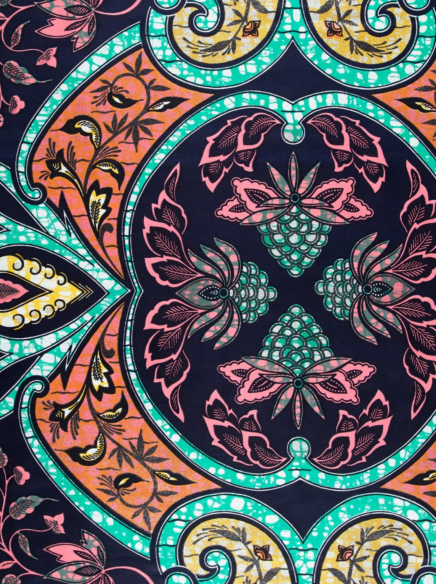Vibrant batik fabric intricate floral grand super-wax vls3947.013