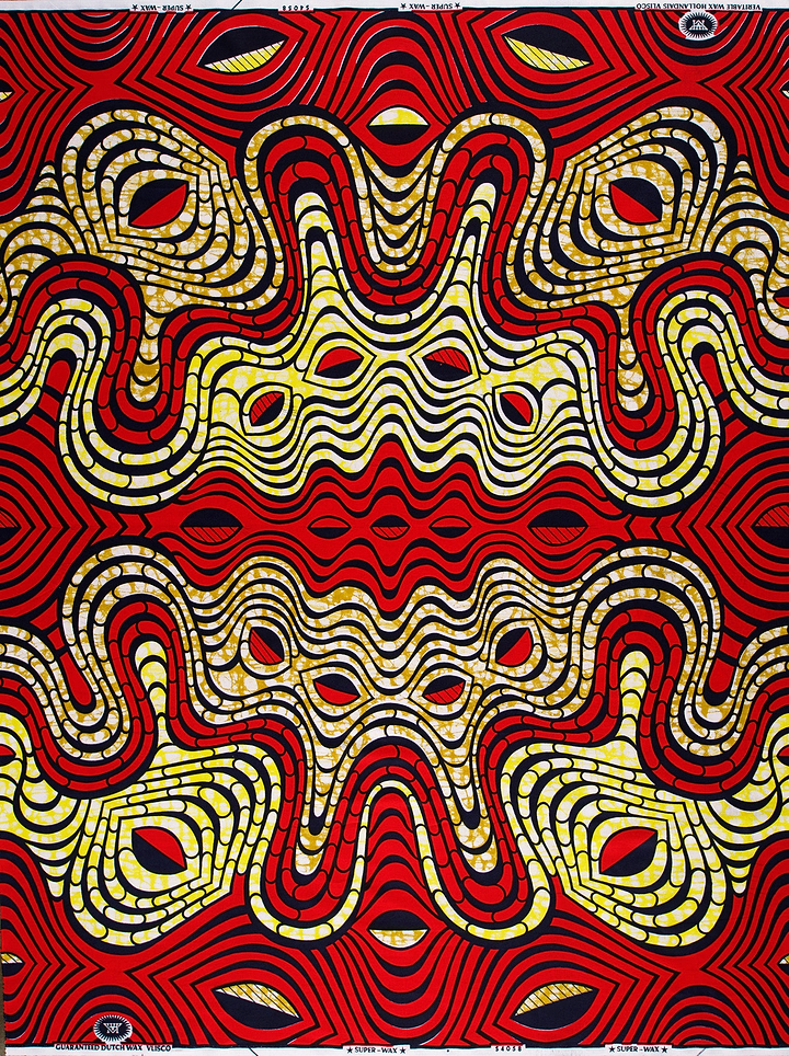 Vibrant red yellow black wavy super-wax vls4058.012