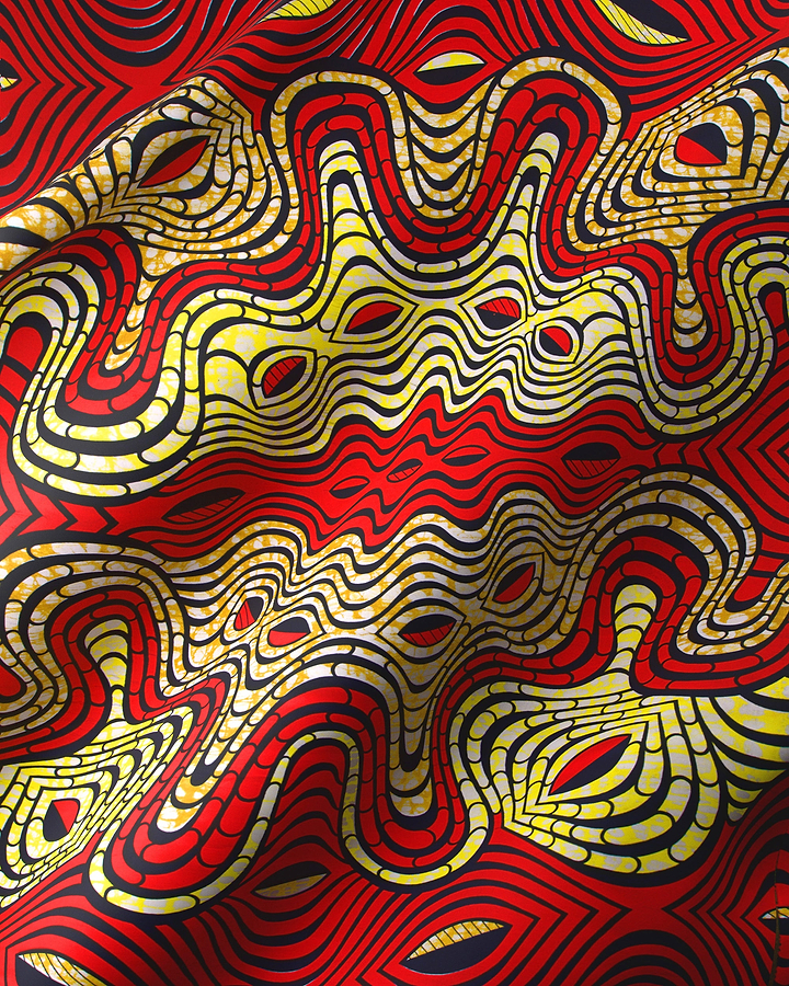 Vibrant red yellow black wavy super-wax vls4058.012