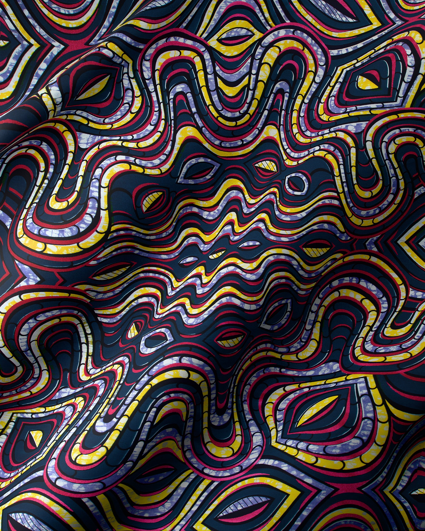 Vibrant fluid-patterned fabric bold yellow super-wax vls4058.013