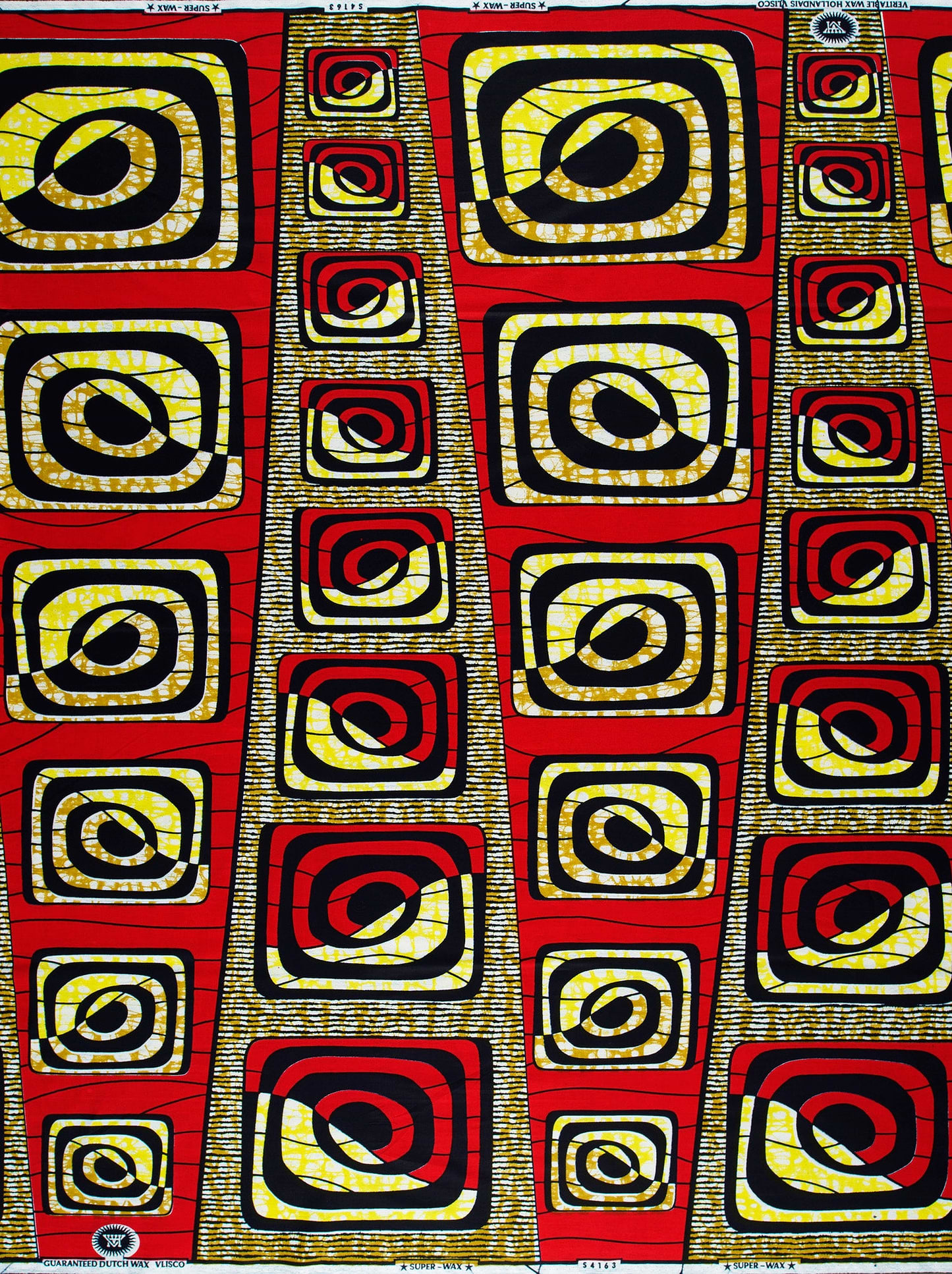 Vibrant red african print fabric super-wax vls4163.009