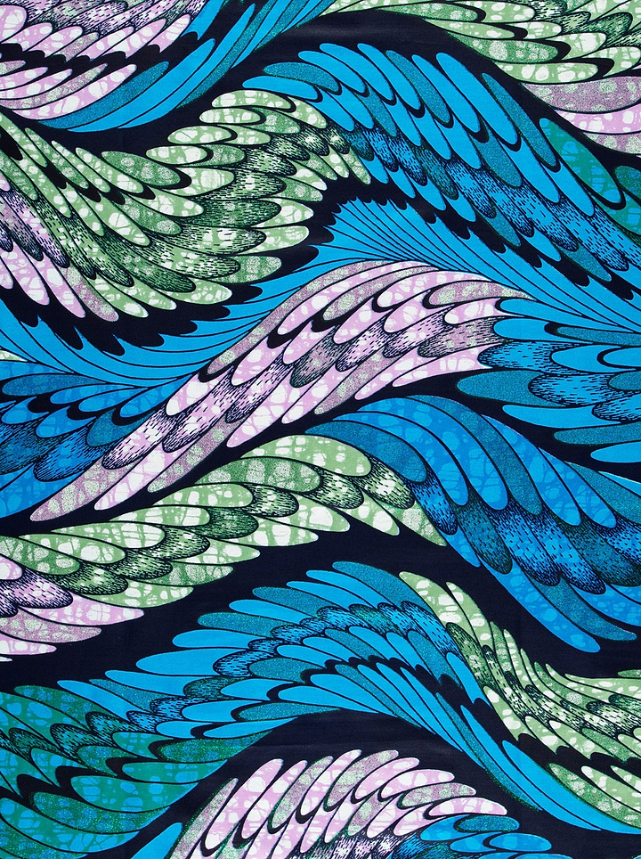 Vibrant blue green pink feathered grand super-wax vls4417.007