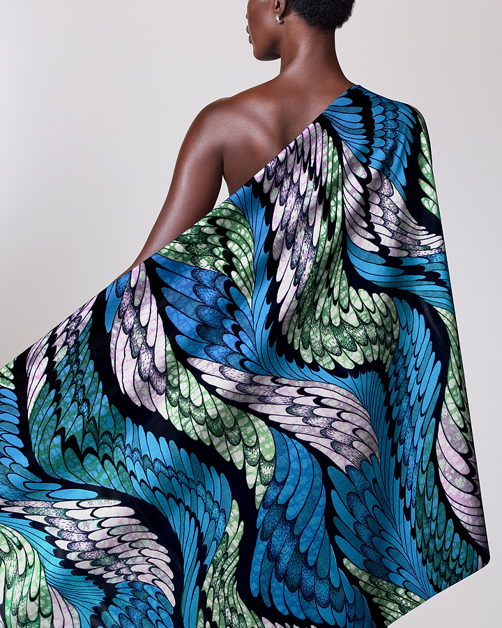 Vibrant one-shoulder wrap dress bold grand super-wax vls4417.007