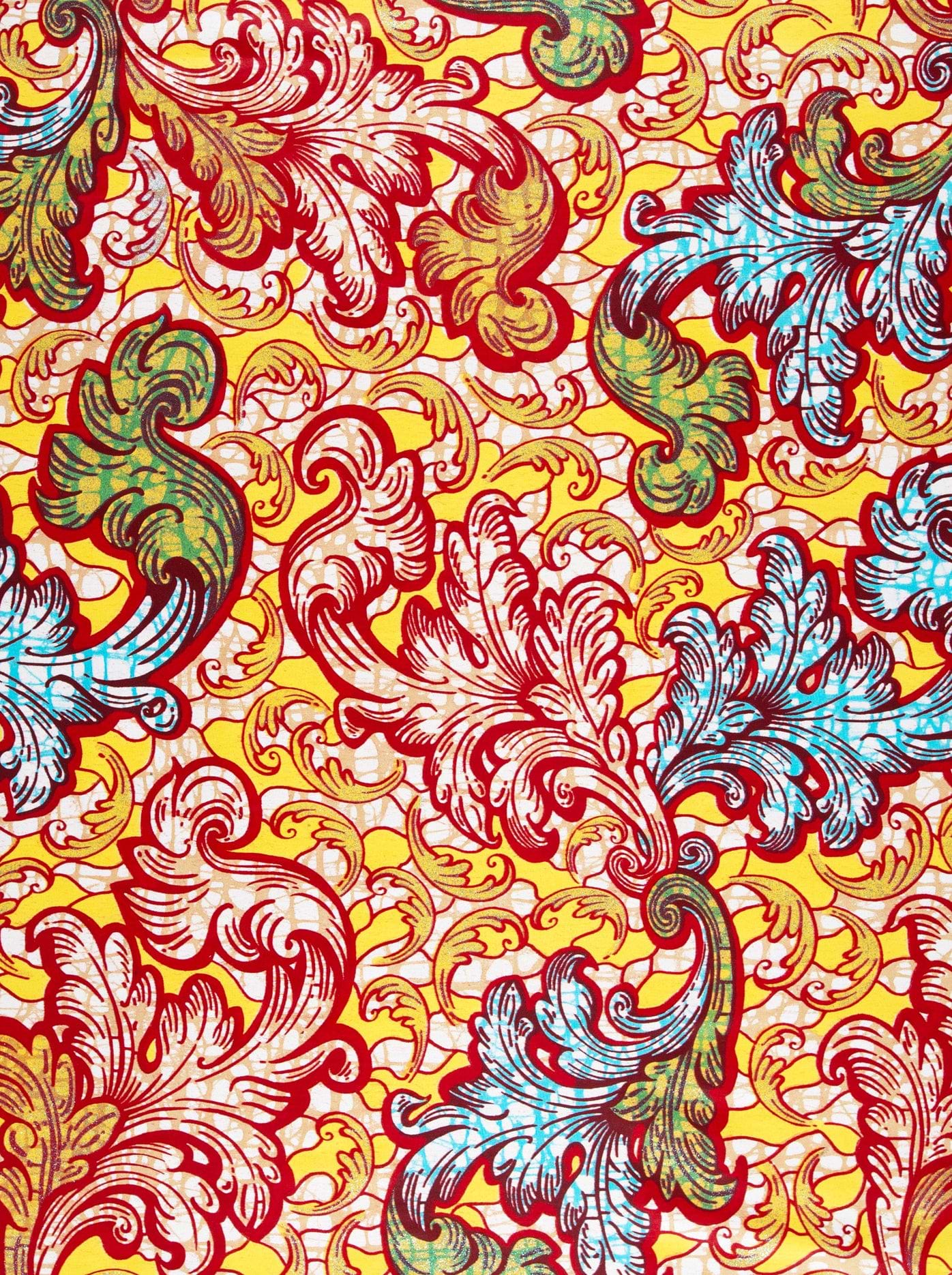 Vibrant multicolored damask-patterned fabric bold grand super-wax vls4463.002
