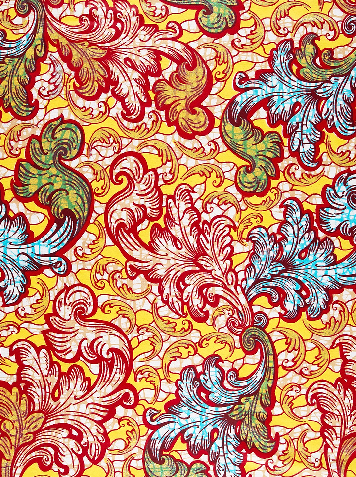 Vibrant multicolored damask-patterned fabric bold grand super-wax vls4463.002