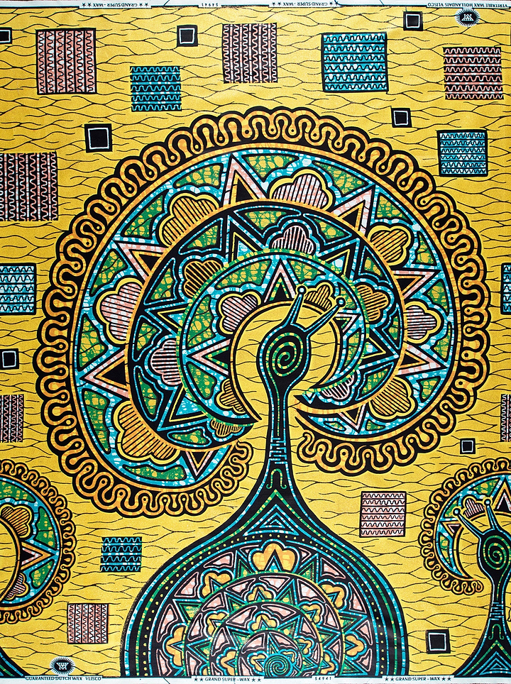 Vibrant yellow fabric bold intricately grand super-wax vls4941.010