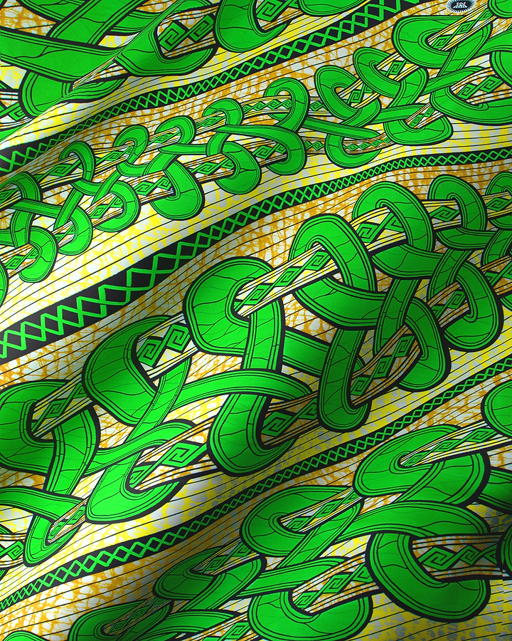 Vibrant green celtic knot pattern super-wax vls4959.006