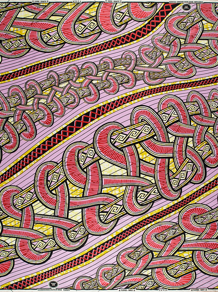 Vibrant pink gold woven pattern super-wax vls4959.016