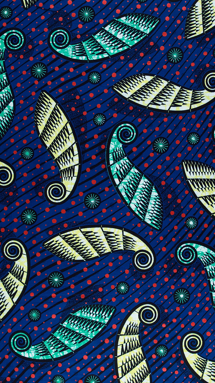 Vibrant blue fabric bold stylized super-wax vls6247.019
