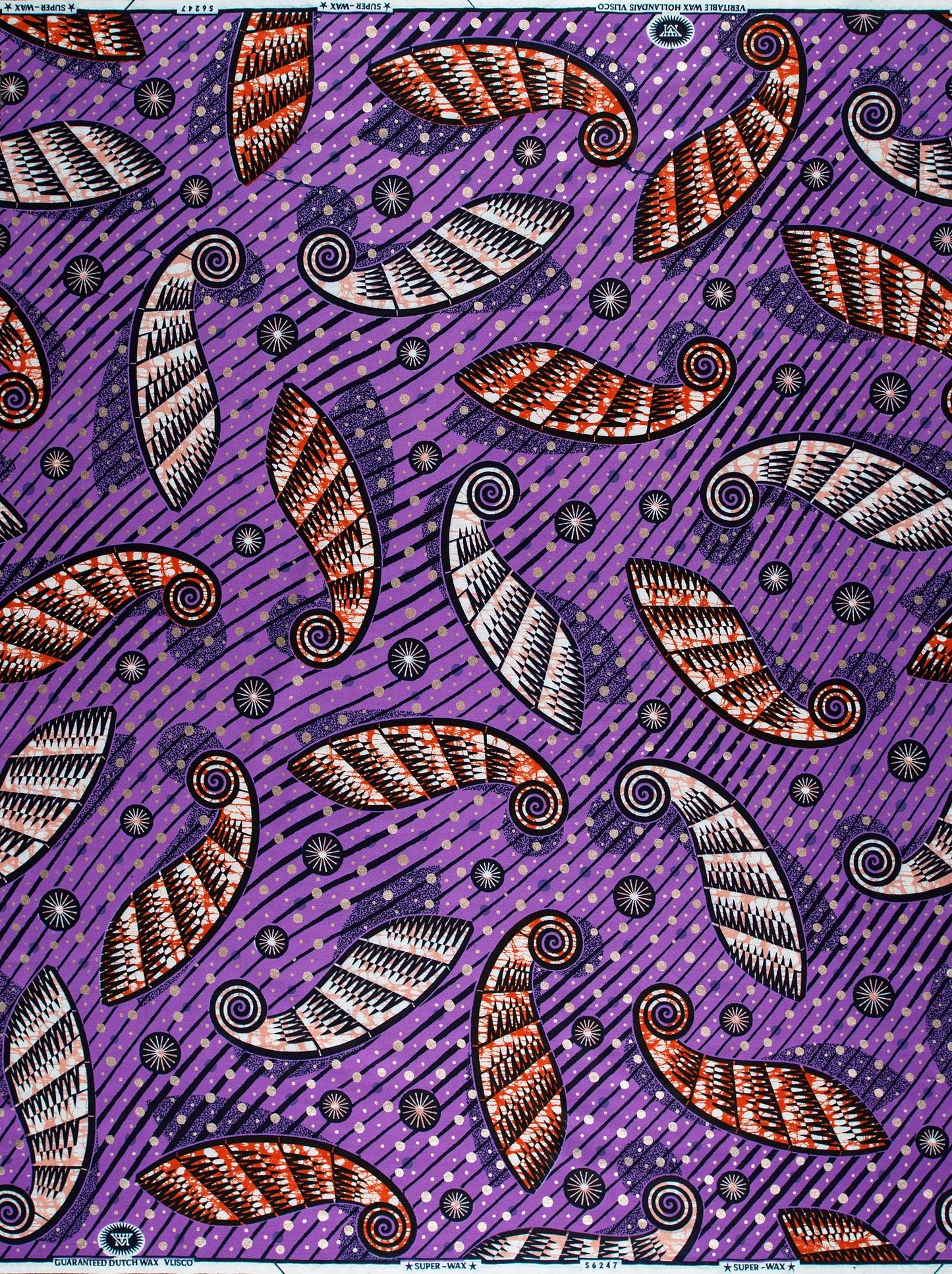 Vibrant purple african print fabric super-wax vls6247.020