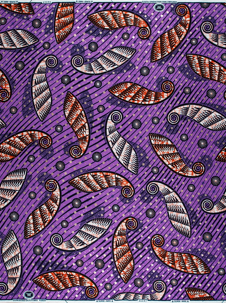 Vibrant purple african print fabric super-wax vls6247.020