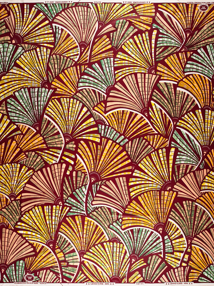 Vibrant art deco fan-patterned fabric grand super-wax vls6740.001