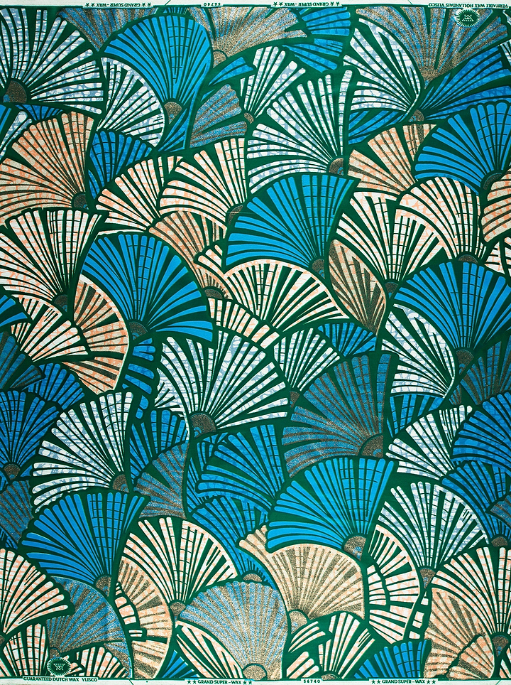 Art deco-inspired fabric fan-shaped motifs grand super-wax vls6740.013