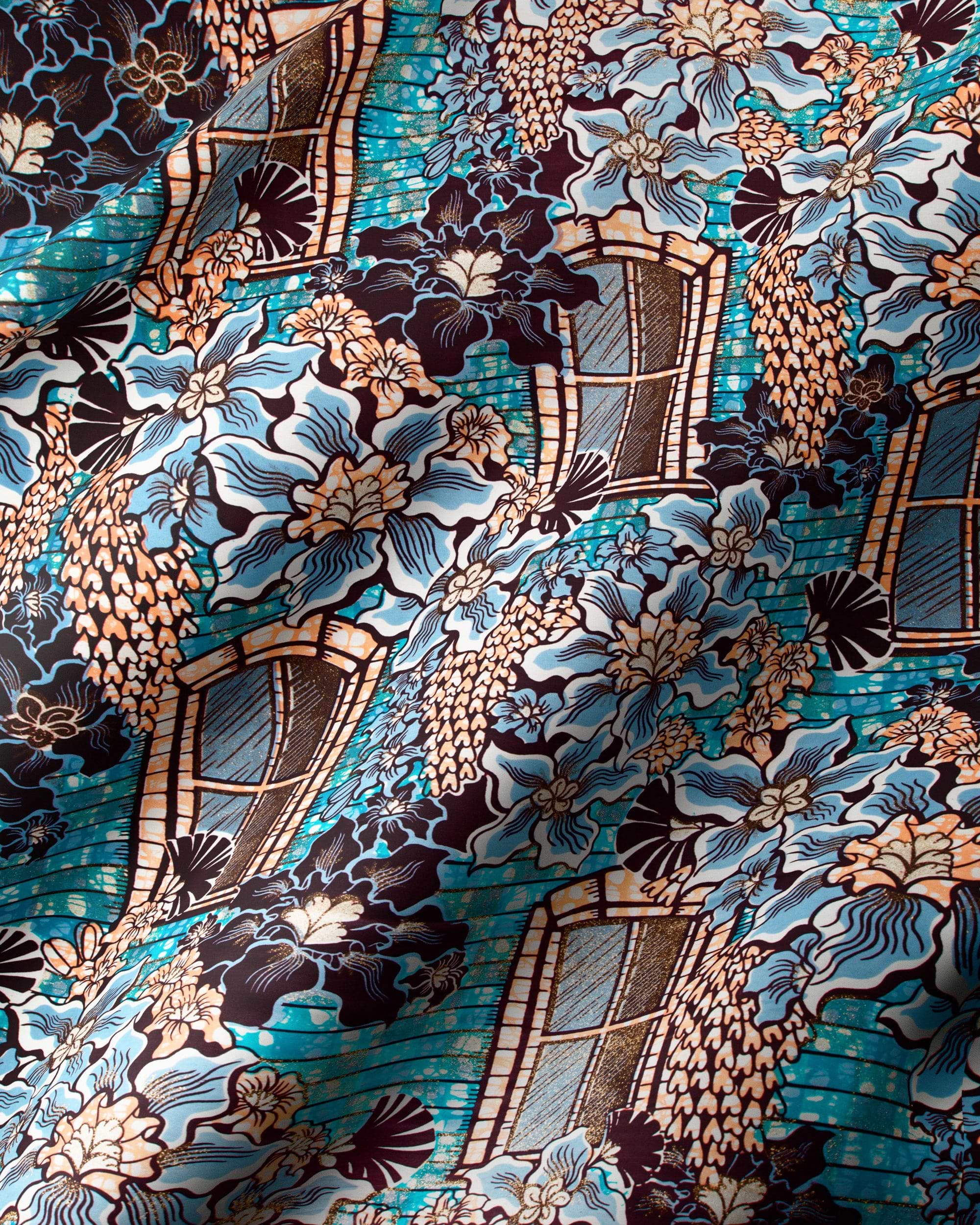 Vlisco Fabrics 英語版 フリスコ ファブリックス Grand Super-Wax | VLS7072.008 | Gold Glitter Embellished – Vlisco