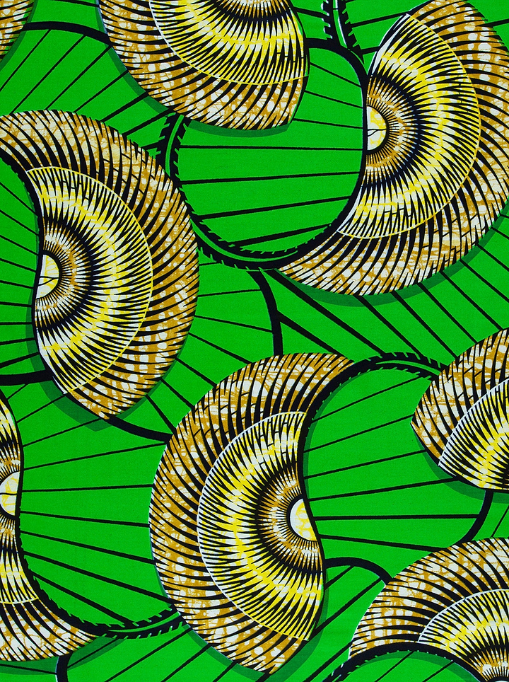 Vibrant green fabric bold circular super-wax vls7254.012