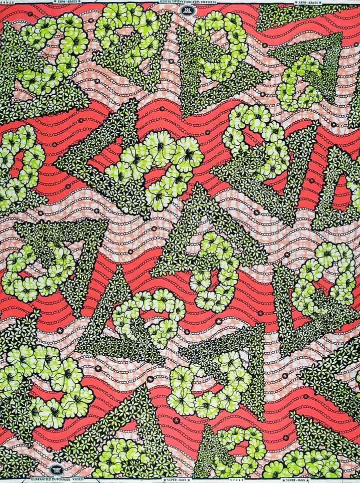 Vibrant red green beige patterned super-wax vls7465.011