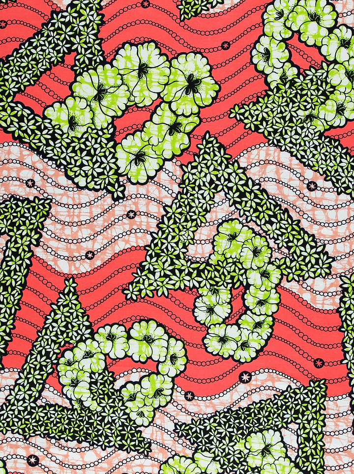 Vibrant red green white patterned super-wax vls7465.011