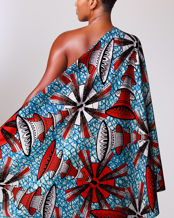 Vibrant blue red white patterned super-wax vls7691.007