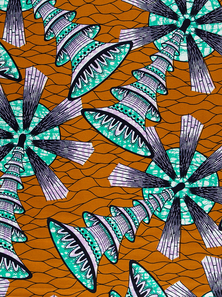 Vibrant orange fabric bold teal super-wax vls7691.013