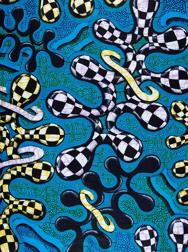 Vibrant blue fabric bold abstract grand super-wax vls8132.008