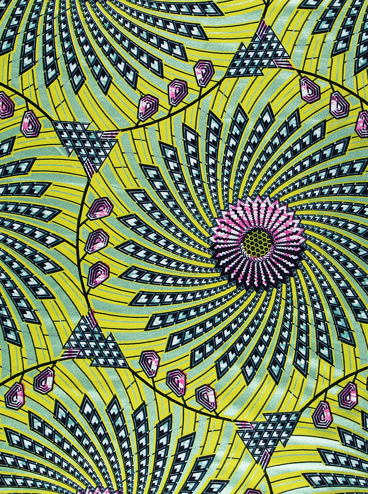 Vibrant yellow fabric bold geometric super-wax vls8262.024