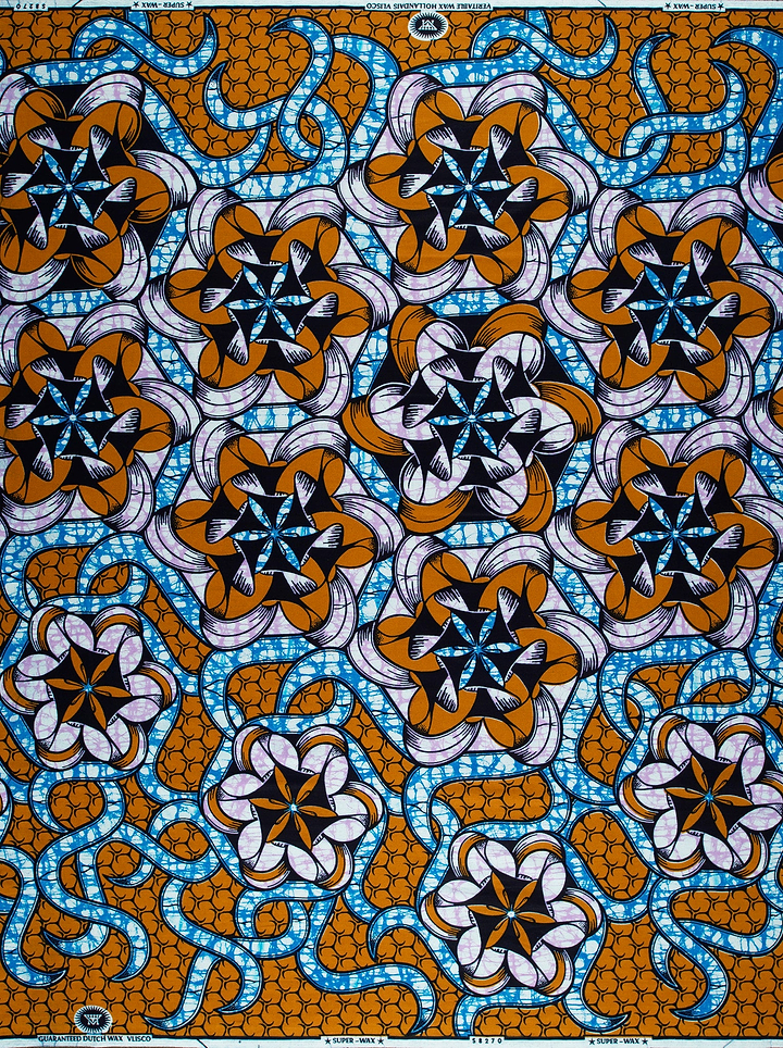 Vibrant orange blue white geometric super-wax vls8270.003