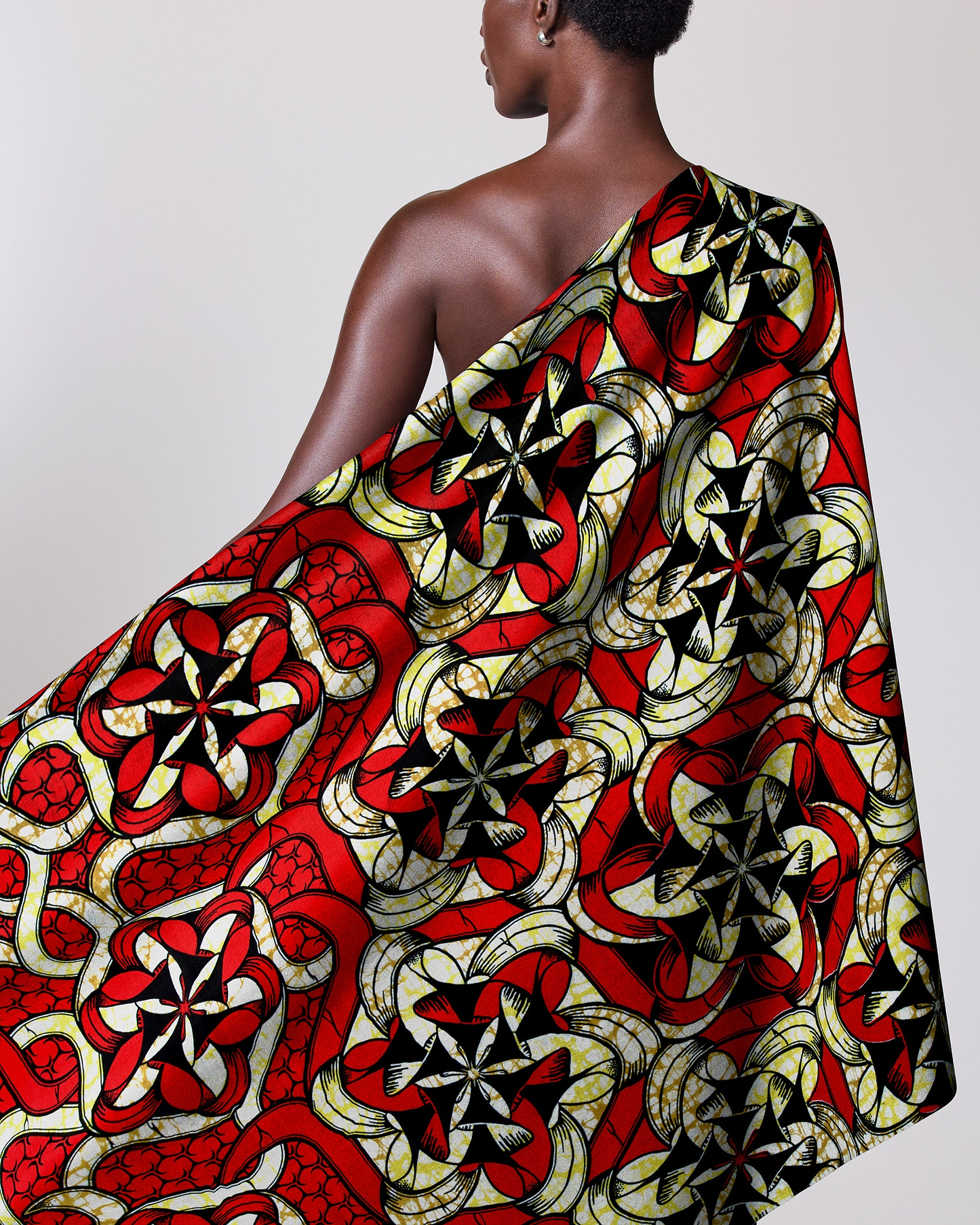 Vibrant red black cream patterned super-wax vls8270.011