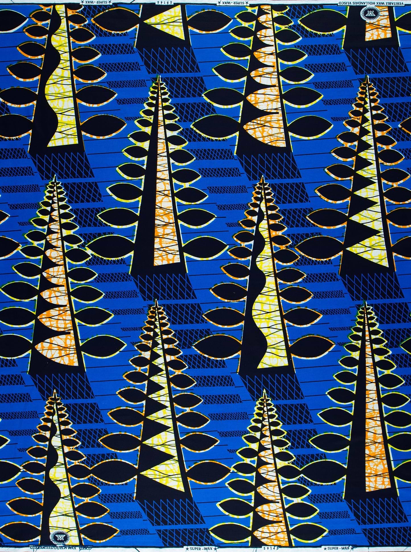 Vibrant blue african print fabric super-wax vls9145.004