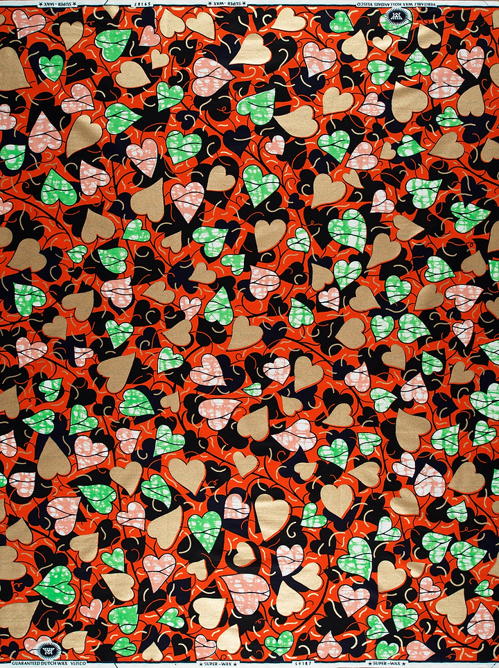 Vibrant orange fabric dense pattern super-wax vls9187.018