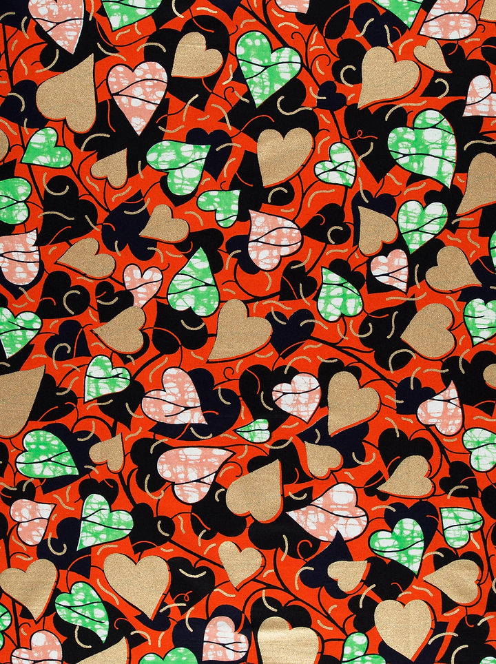 Vibrant orange fabric adorned lively super-wax vls9187.018