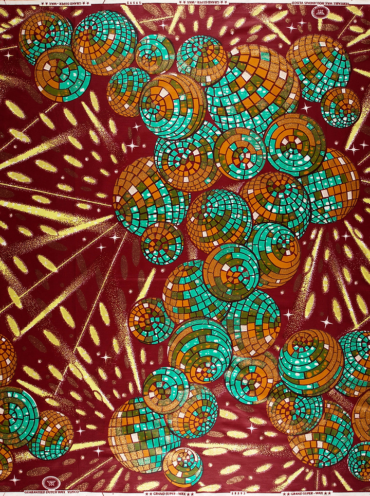 Vibrant teal orange mosaic disco grand super-wax vls9592.005