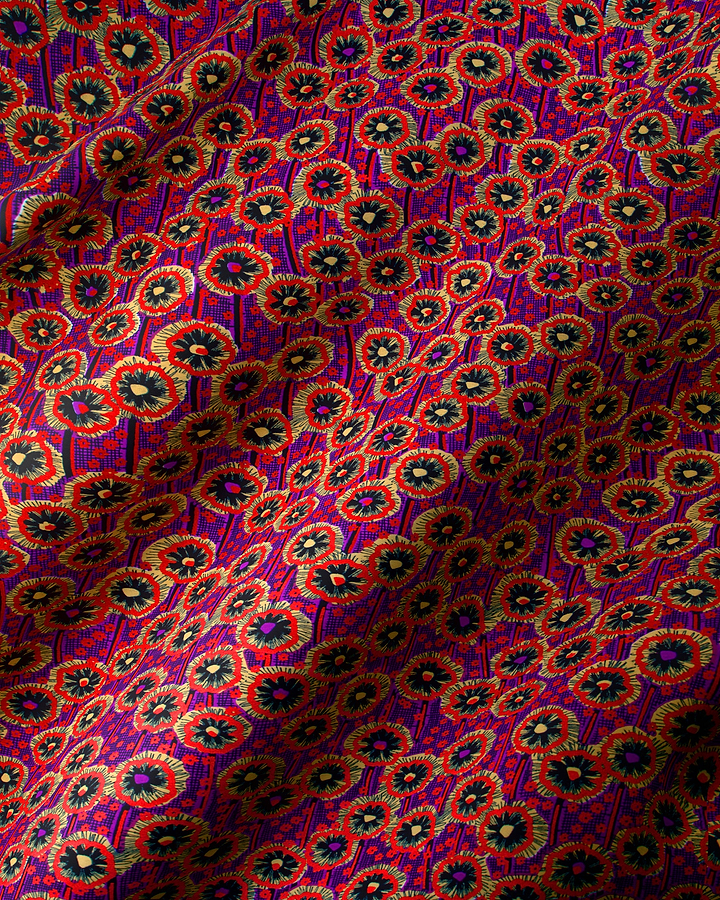 Wax Hollandais | VLW0404.018 | Red Embellished