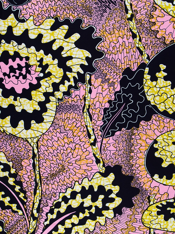 Vibrant abstract floral fabric bold wax hollandais vlw1827.001