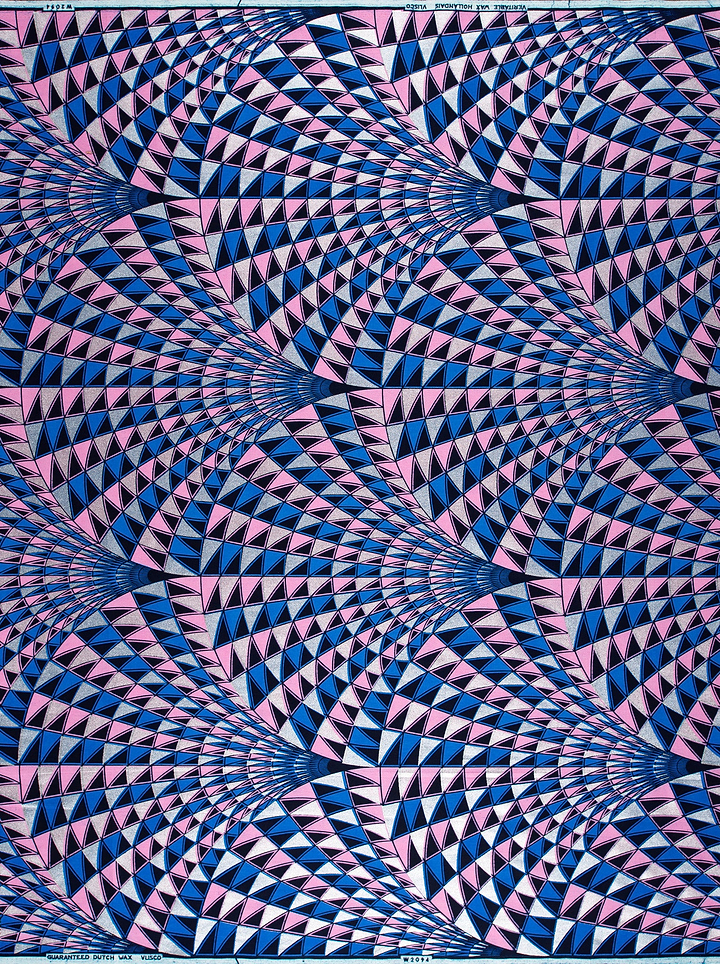 Vibrant blue pink white geometric-patterned wax hollandais vlw2094.028