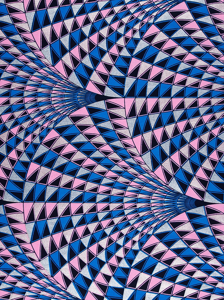 Vibrant geometric fabric pattern triangles wax hollandais vlw2094.028