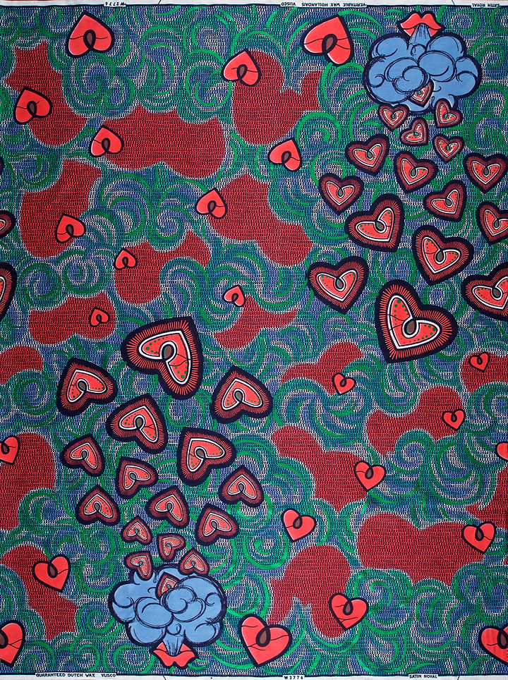 Vibrant red green patterned fabric satin royal vlw2776.009