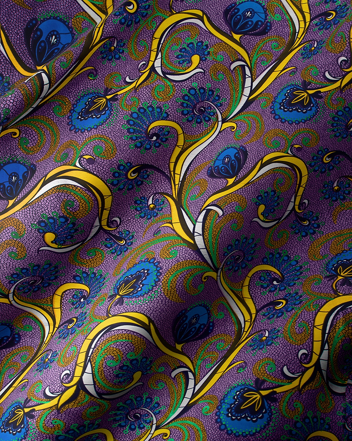 Vibrant purple fabric bold yellow satin royal vlw7064.006