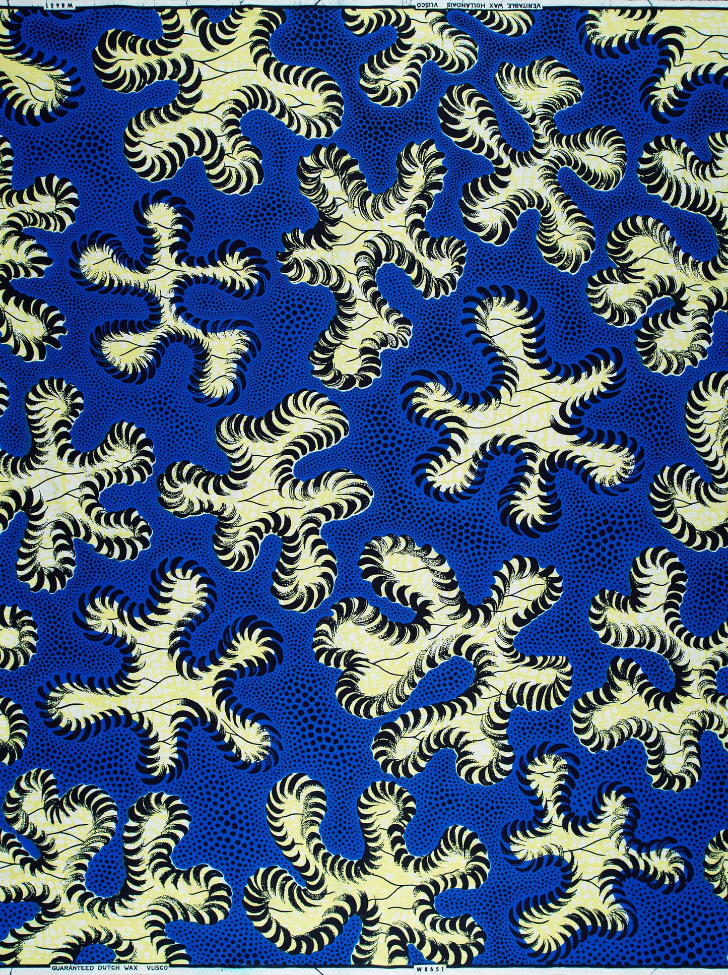 Vibrant blue african print fabric wax hollandais vlw8651.005