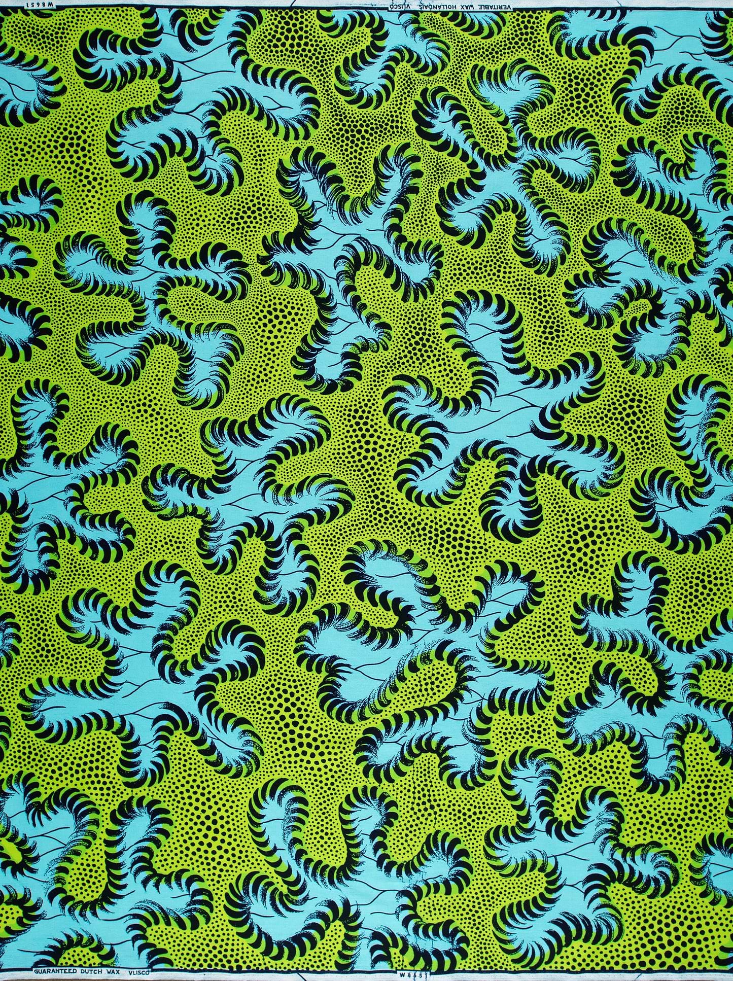 Vibrant green turquoise african print wax hollandais vlw8651.006