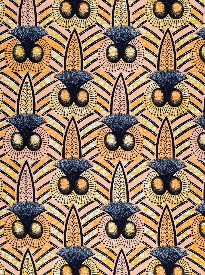 African-inspired fabric pattern stylized dark wax hollandais vlw9321.001