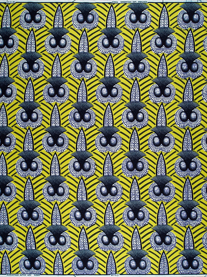 Vibrant yellow african print fabric wax hollandais vlw9321.008