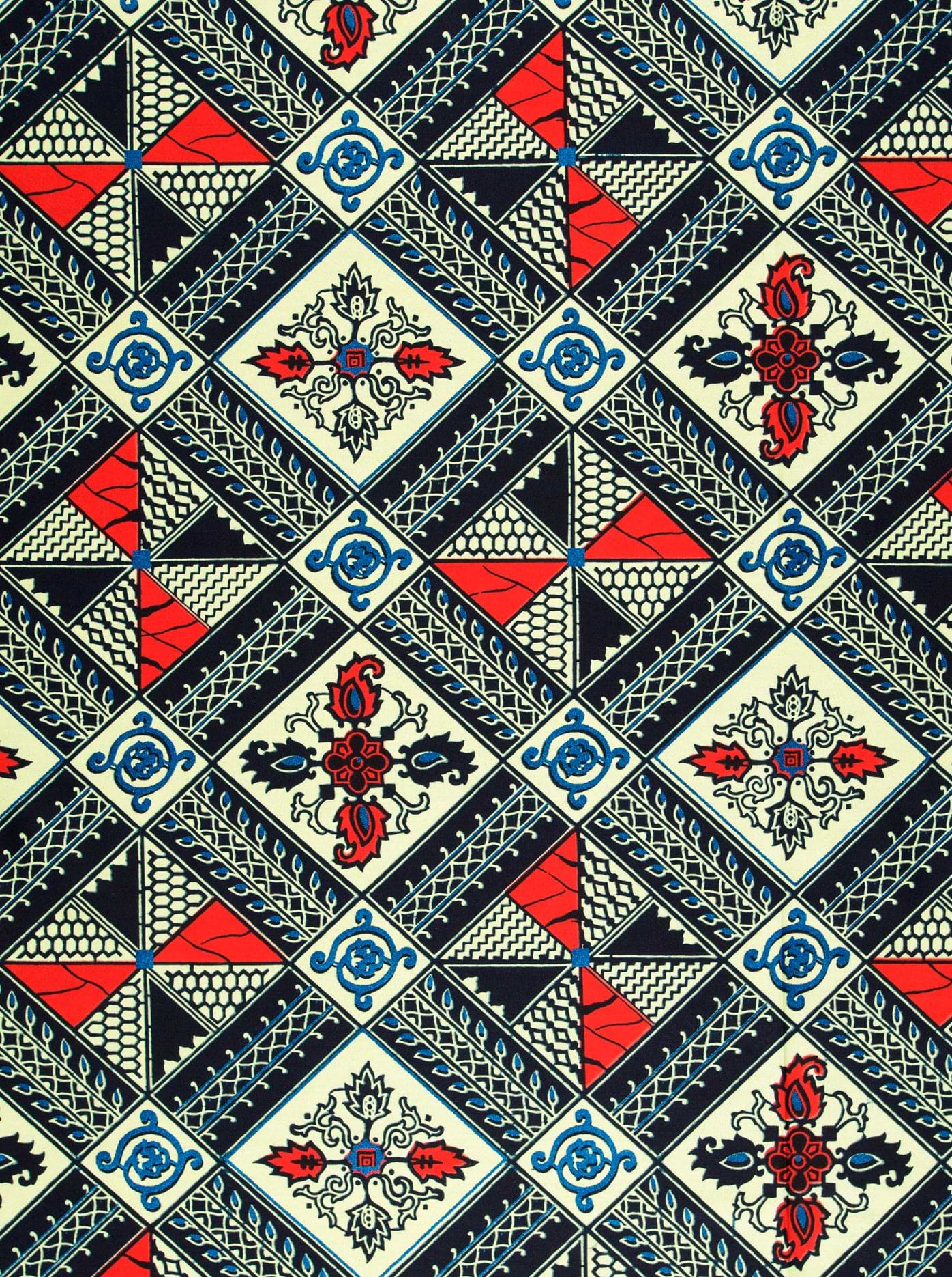 Wax Hollandais | VL00014.398 | Orné de Bleu Royal