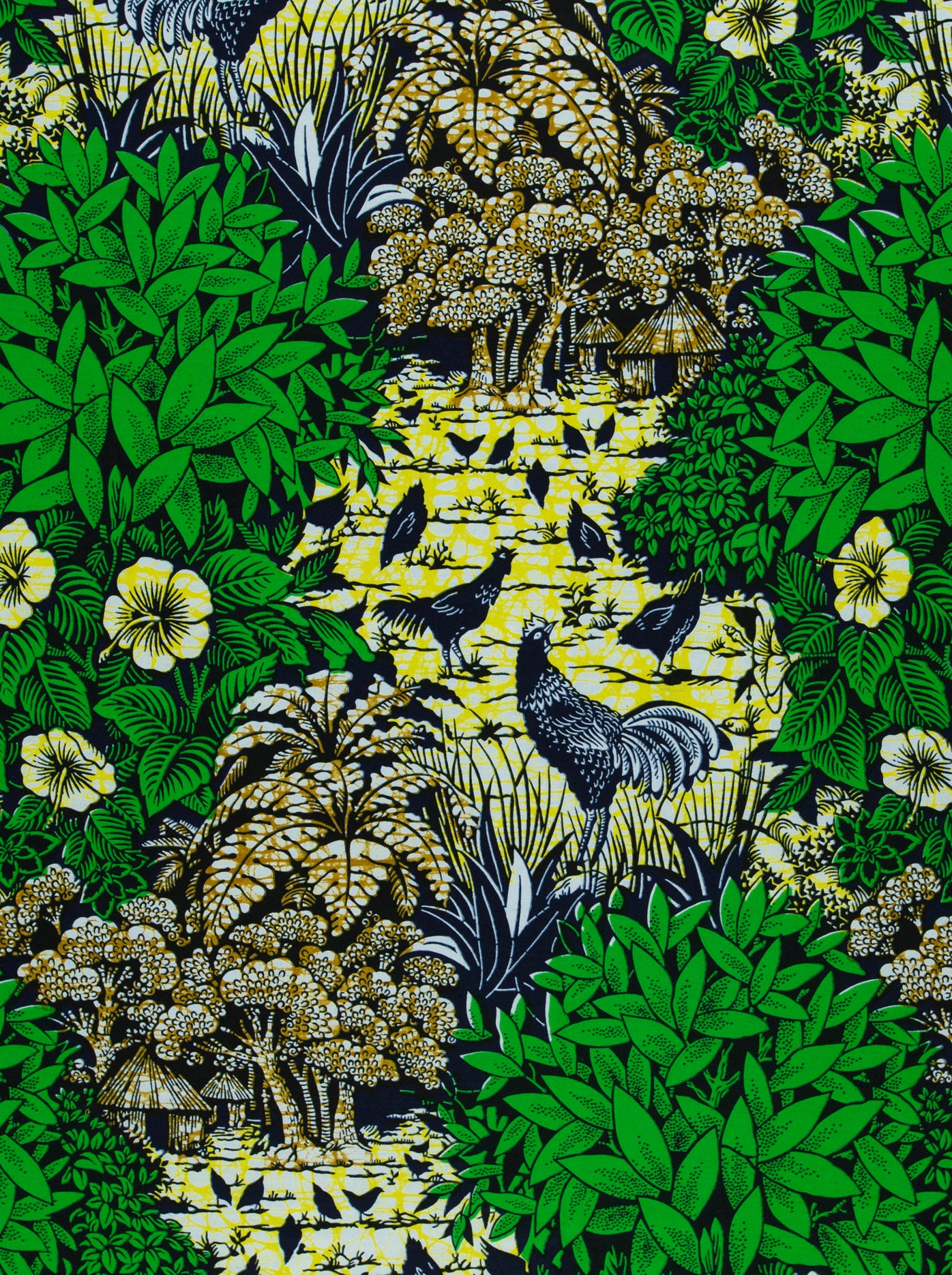 Vibrant green yellow patterned fabric super-wax vl03241.207