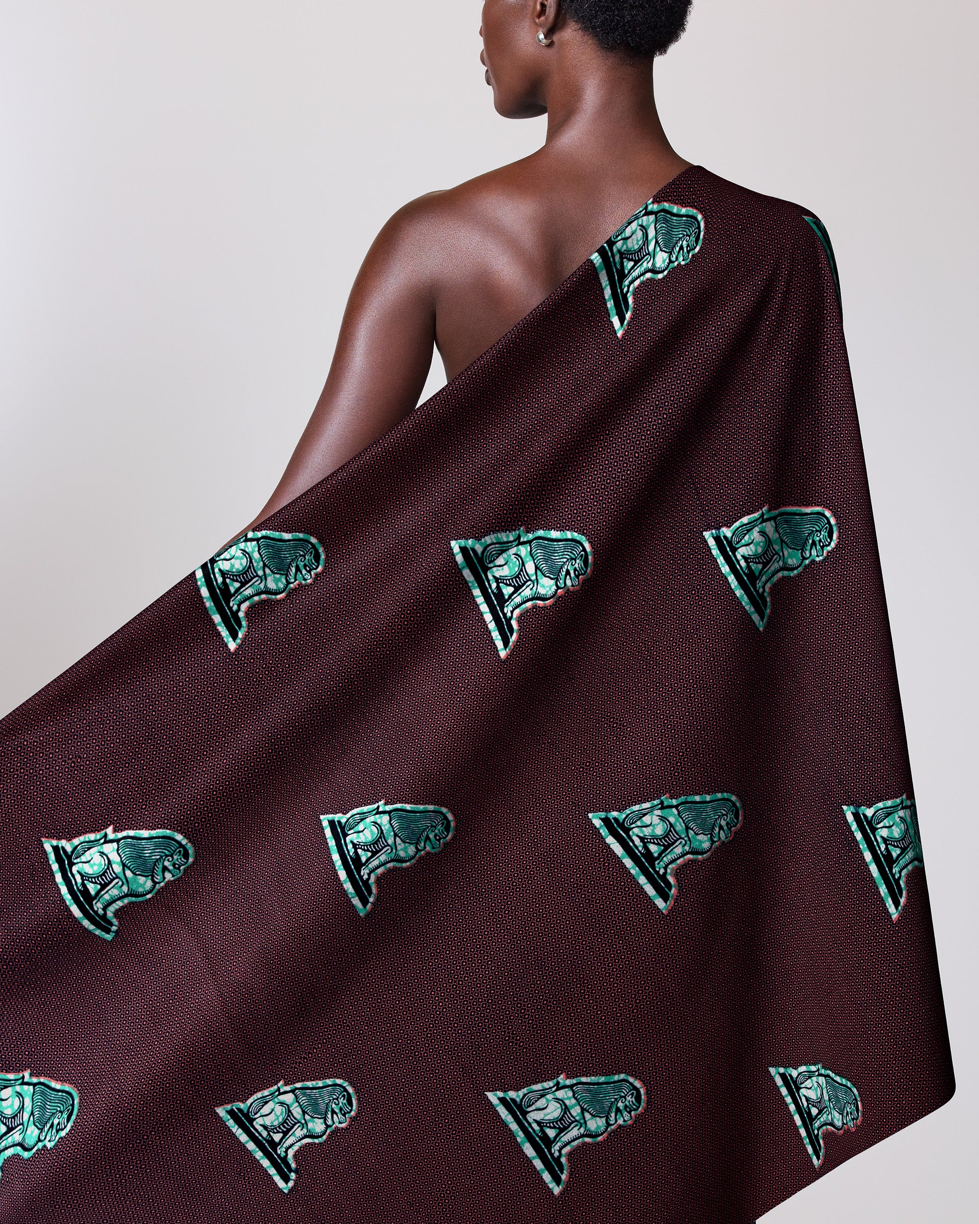 Maroon wrap scarf pattern teal wax hollandais vl08863.084