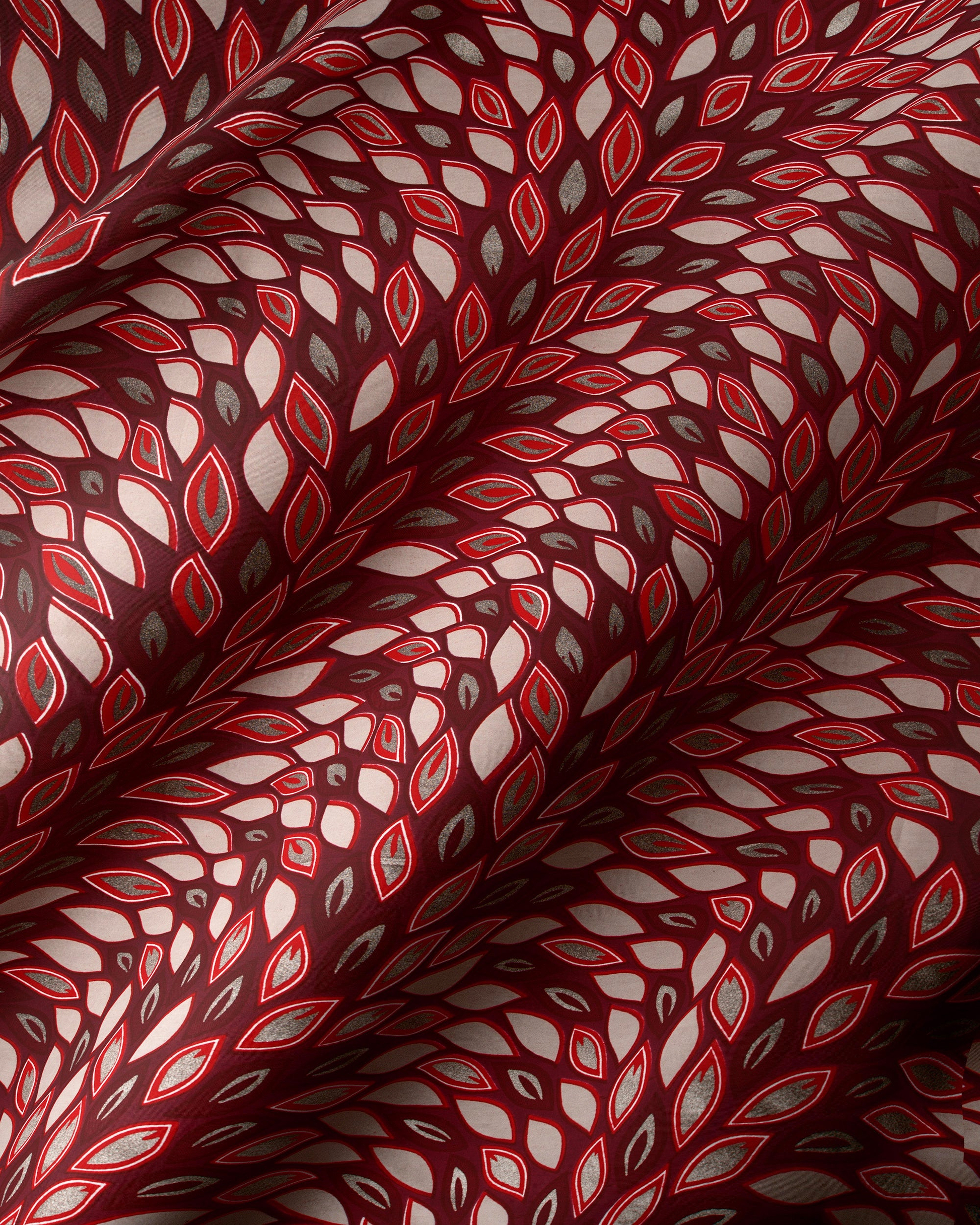 Rich burgundy fabric pattern stylized wax hollandais vl80022.007