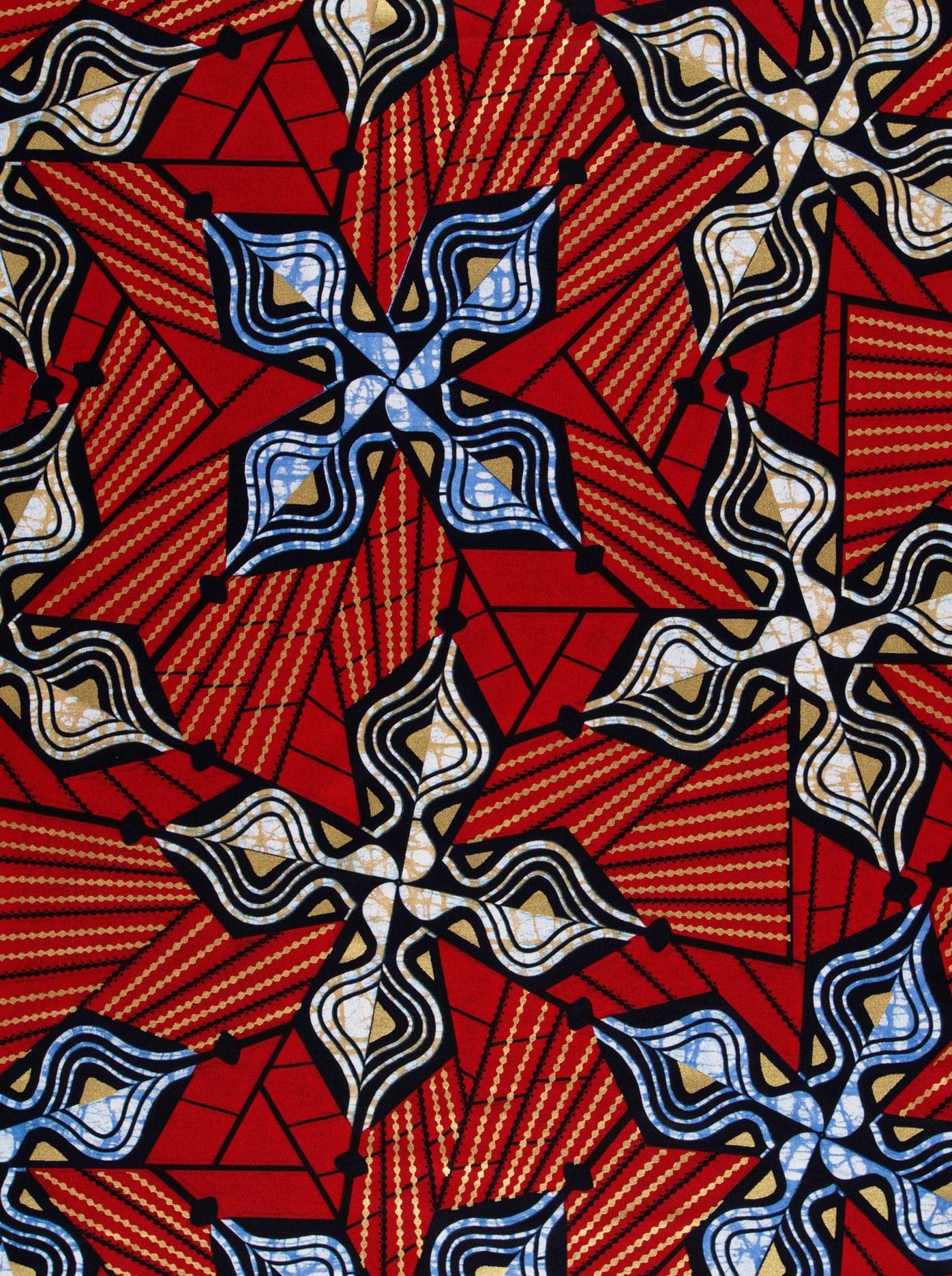 Vibrant red african print fabric super-wax vls0562.004