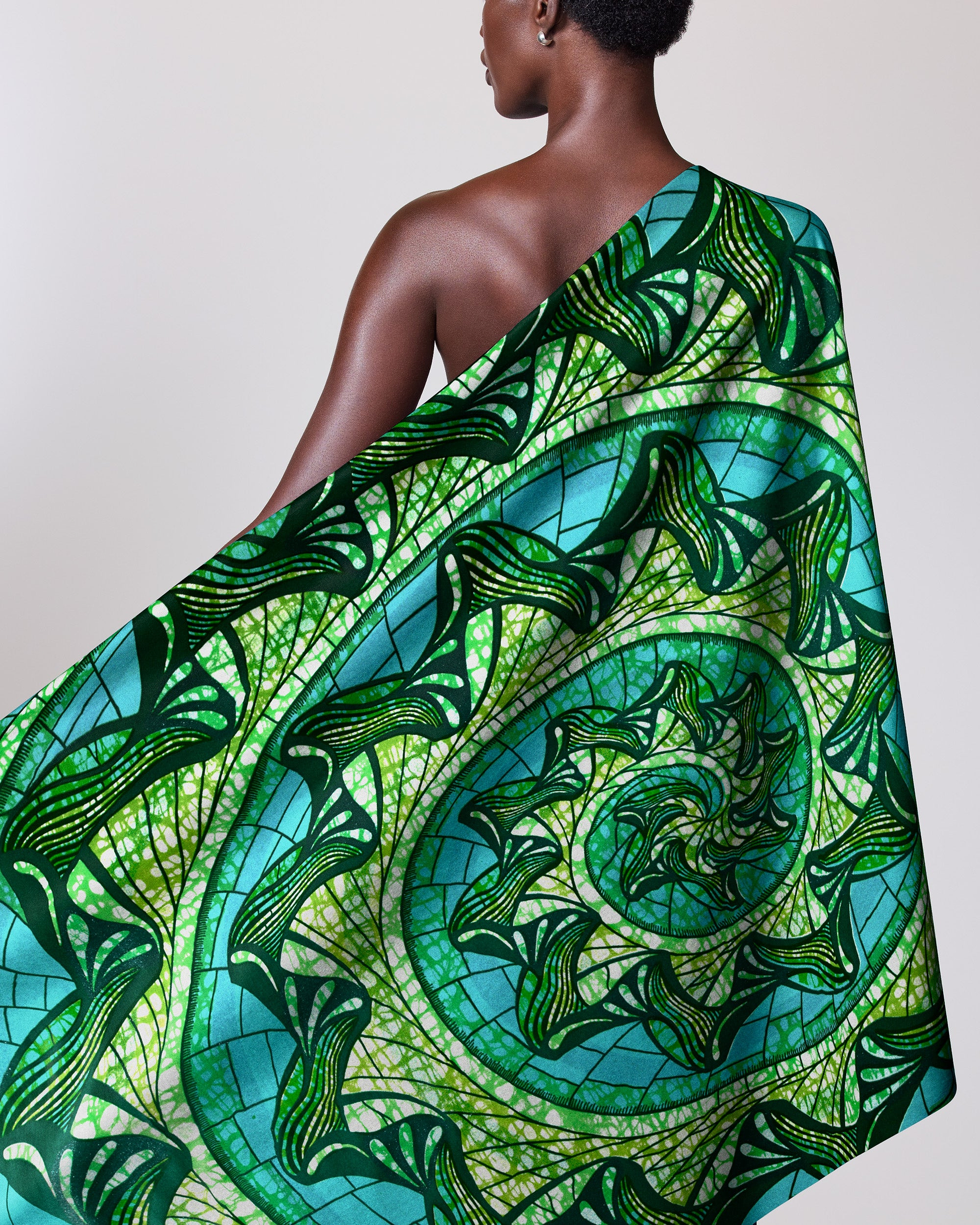 Vibrant green teal patterned fabric grand super-wax vls0984.005